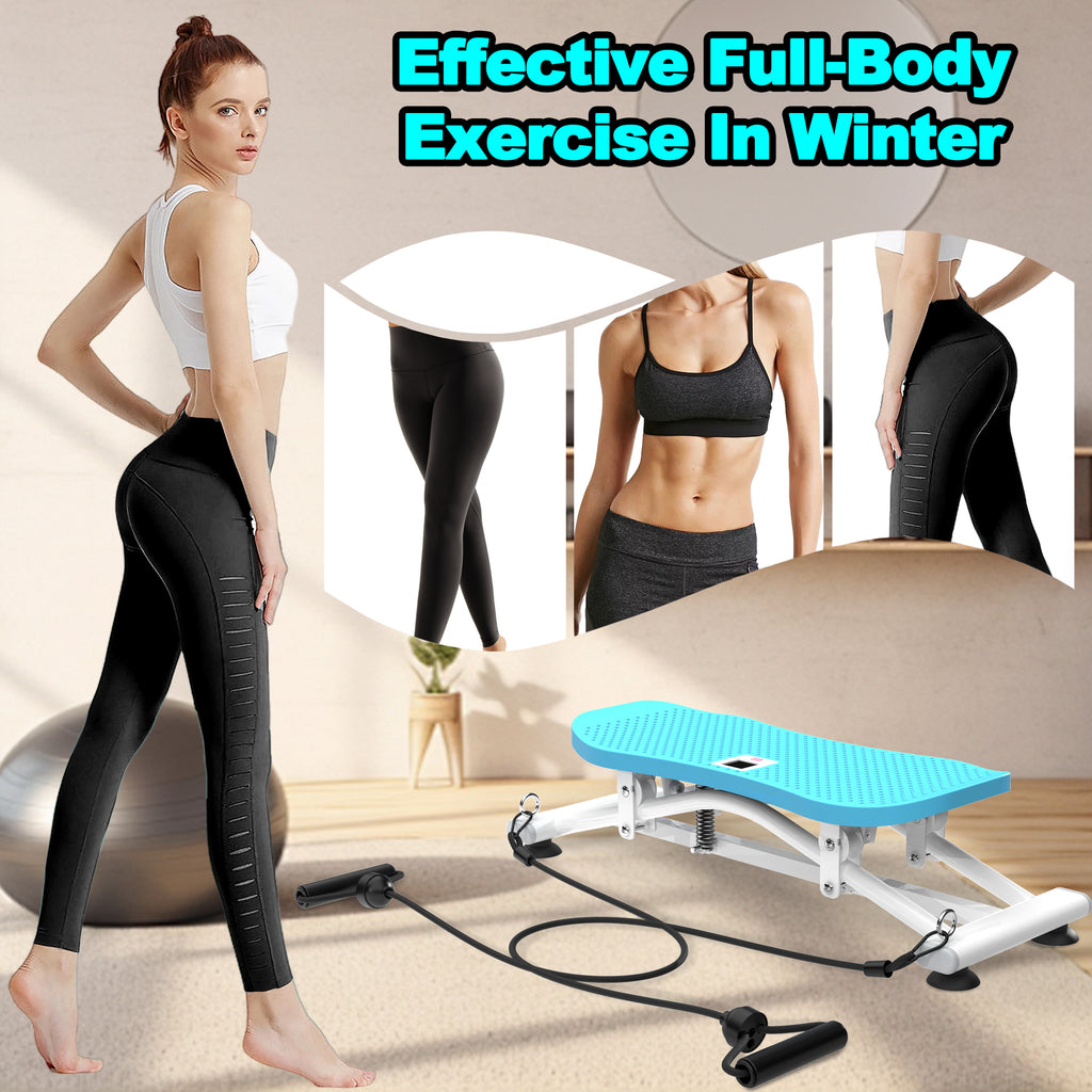 Sliding Ski Simulator With Resistance Bands - Indoor Skiing Fitness Equipment For Home Gym, With Resistance Bands & Non-Slip Base, Full-Body Cardio Training Machine For Core, Leg & Arm Workout